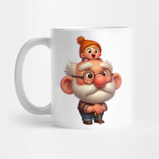 Cute Grandpa With Grandson Mug